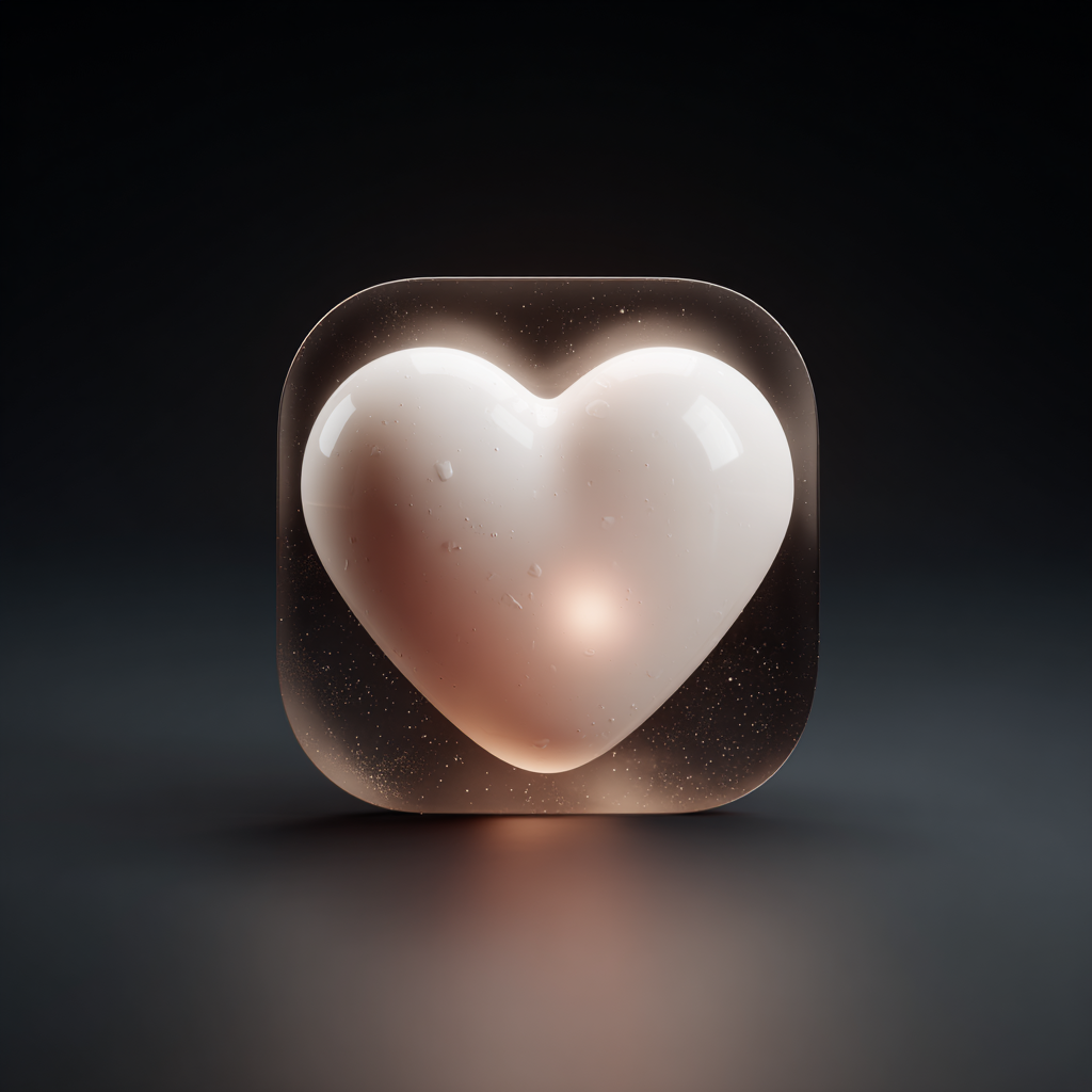 Heart icon in 3D Clay style