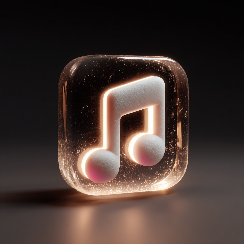 Music Note icon in 3D Clay style
