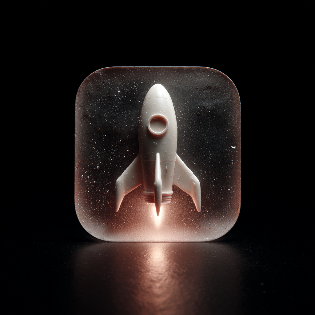 Rocket icon in 3D Clay style