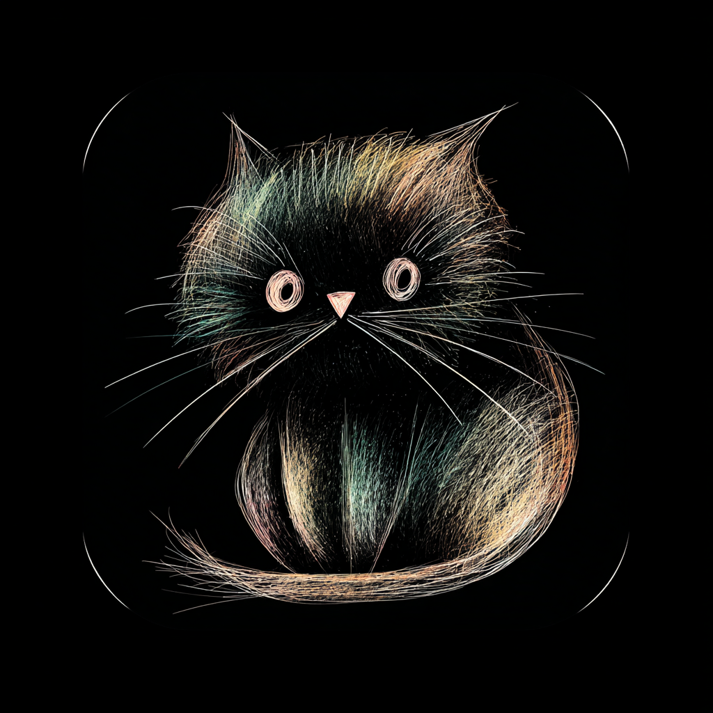 Cat icon in Hand-drawn Sketch style