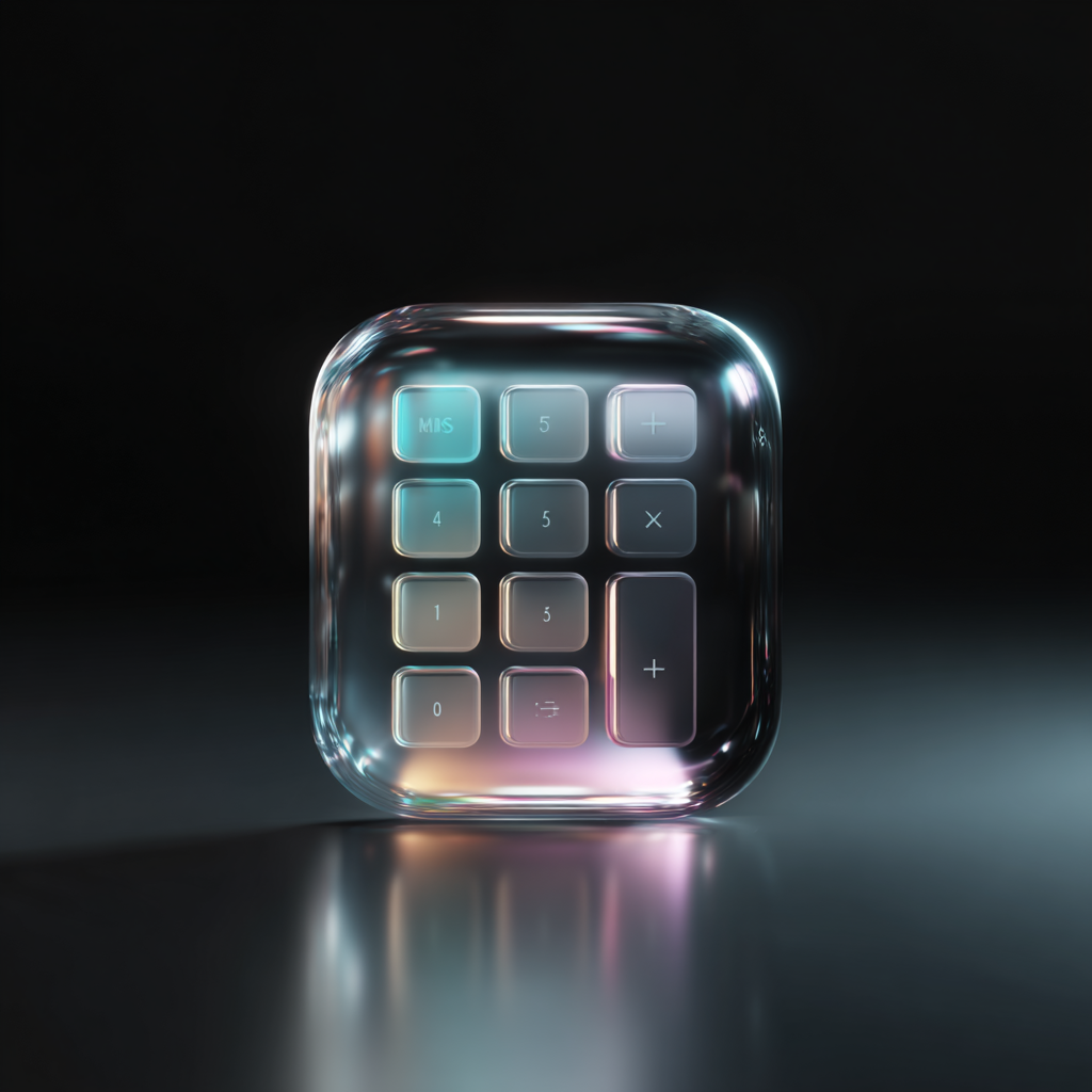 Calculator icon in Glassmorphism style