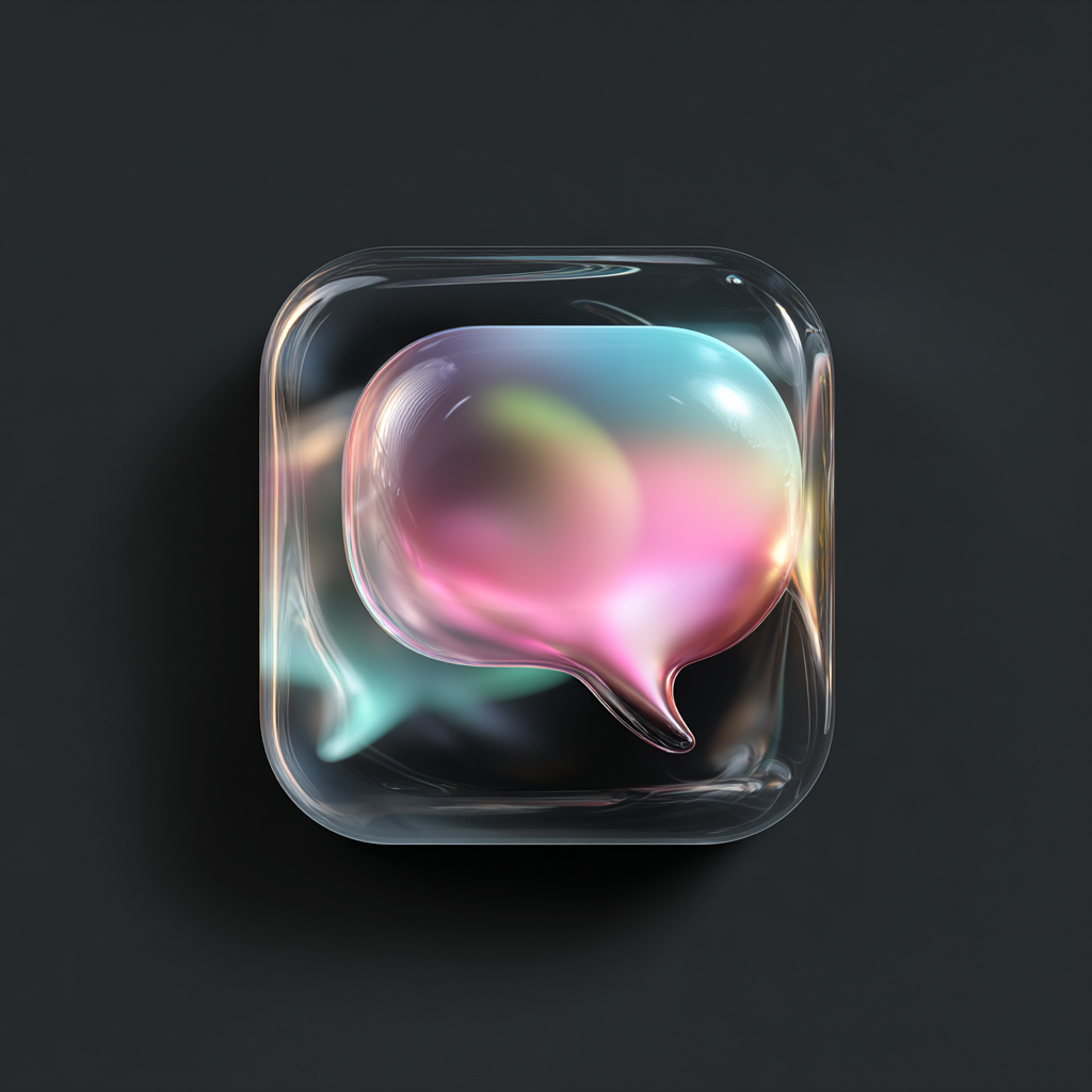 Messages icon in Glassmorphism style