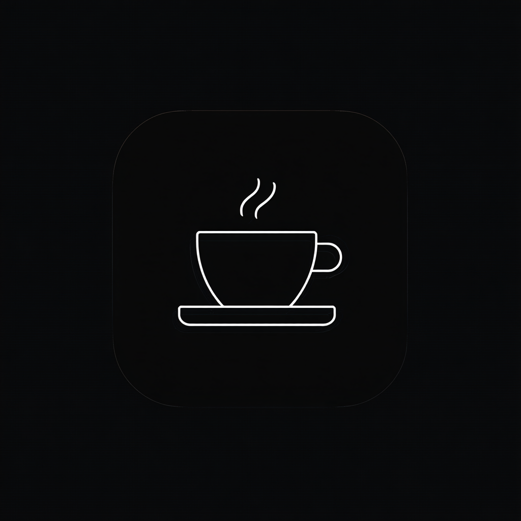 Coffee icon in Minimal Line Art style