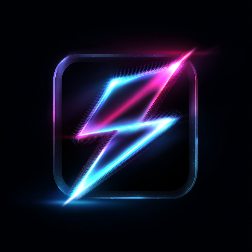Lightning icon in Neon Glow style