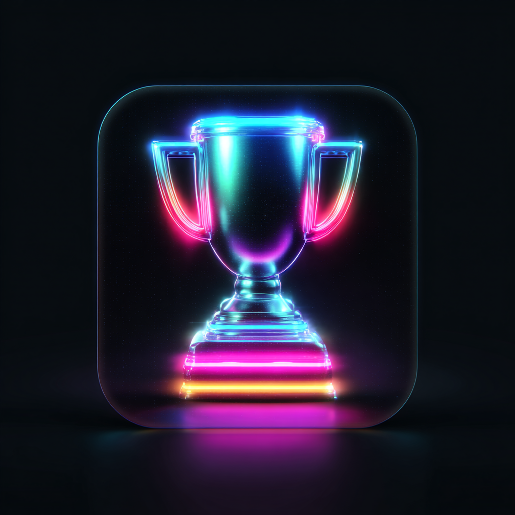 Trophy icon in Neon Glow style