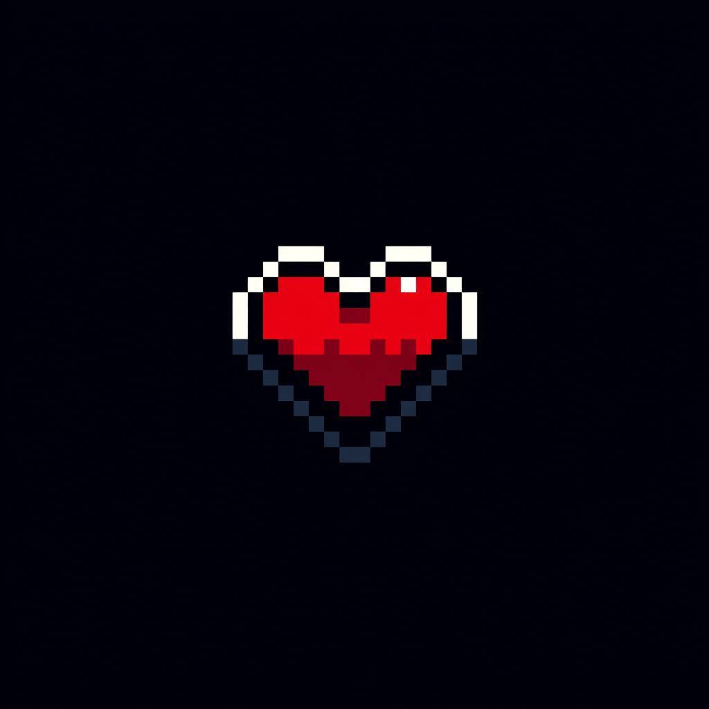 Heart icon in Retro Pixel style