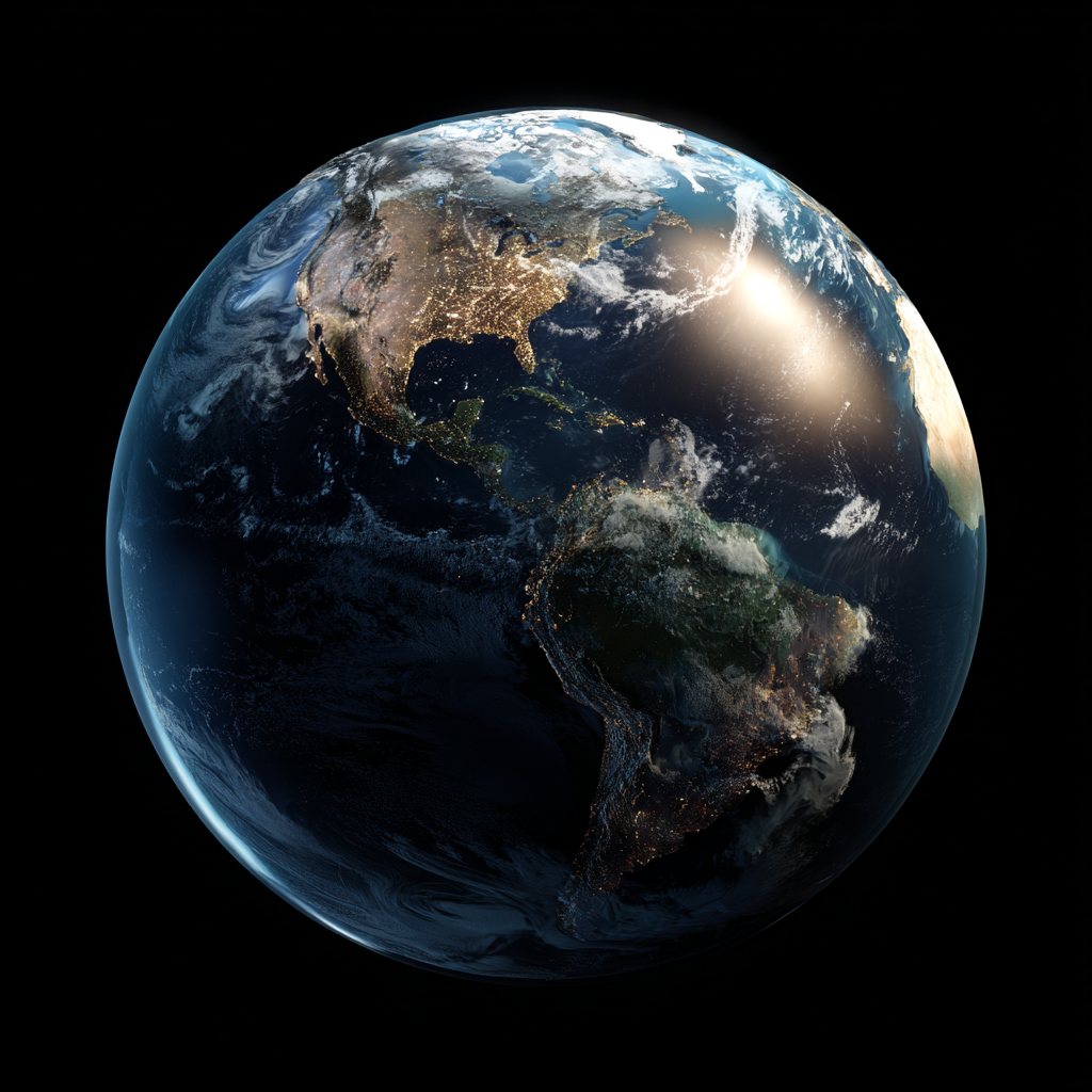 Globe icon in Realistic 3D style